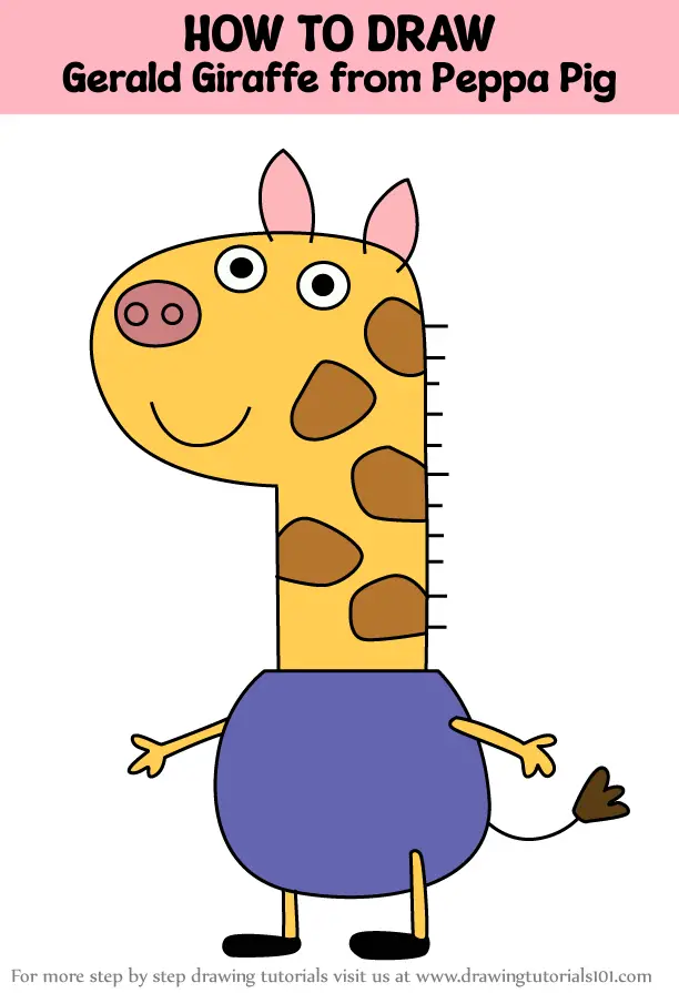 How to Draw Gerald Giraffe from Peppa Pig (Peppa Pig) Step by Step