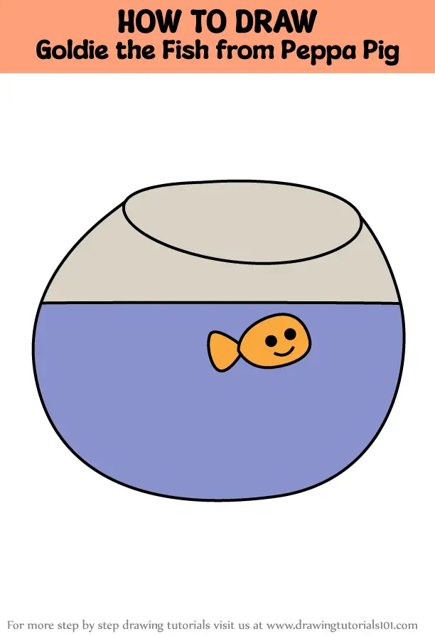 How to Draw Goldie the Fish from Peppa Pig (Peppa Pig) Step by Step