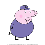 How to Draw Grandpa Pig from Peppa Pig