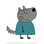 How to Draw Granny Wolf from Peppa Pig