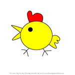How to Draw Happy Mrs. Chicken from Peppa Pig