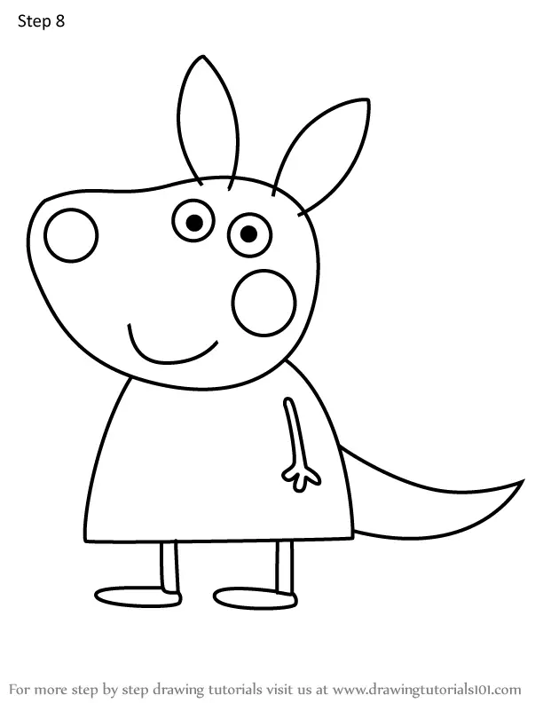 How to Draw Kylie Kangaroo from Peppa Pig (Peppa Pig) Step by Step ...