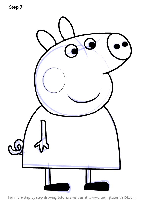 How to Draw Lindsey Pig from Peppa Pig (Peppa Pig) Step by Step ...