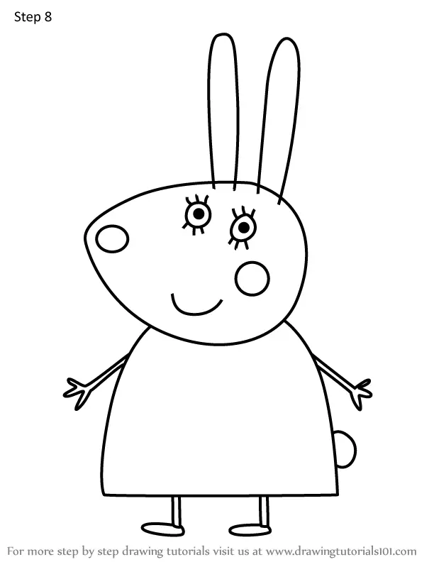 How to Draw Mademoiselle Lapin from Peppa Pig (Peppa Pig) Step by Step ...