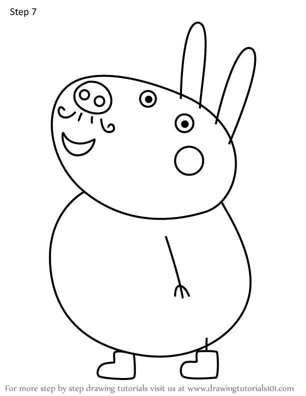 How to Draw Monsieur Donkey from Peppa Pig (Peppa Pig) Step by Step ...