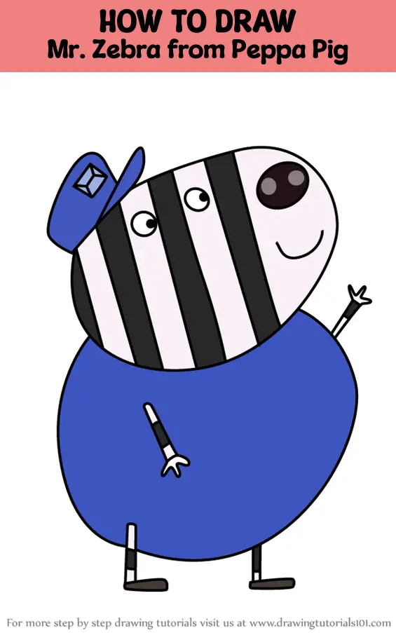 How To Draw Mr Zebra From Peppa Pig Peppa Pig Step By Step