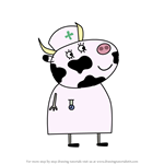 How to Draw Mrs. Cow from Peppa Pig