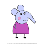 How to Draw Mrs. Elephant from Peppa Pig