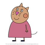 How to Draw Mummy Cat from Peppa Pig