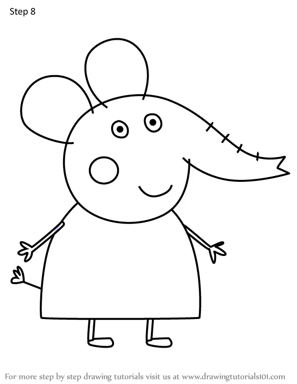 How to Draw Mummy Elephant from Peppa Pig (Peppa Pig) Step by Step ...