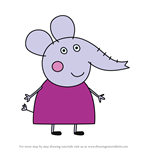 How to Draw Mummy Elephant from Peppa Pig