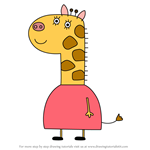 How to Draw Mummy Giraffe from Peppa Pig