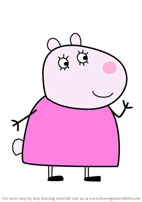 Learn How to Draw Mummy Sheep from Peppa Pig (Peppa Pig) Step by Step