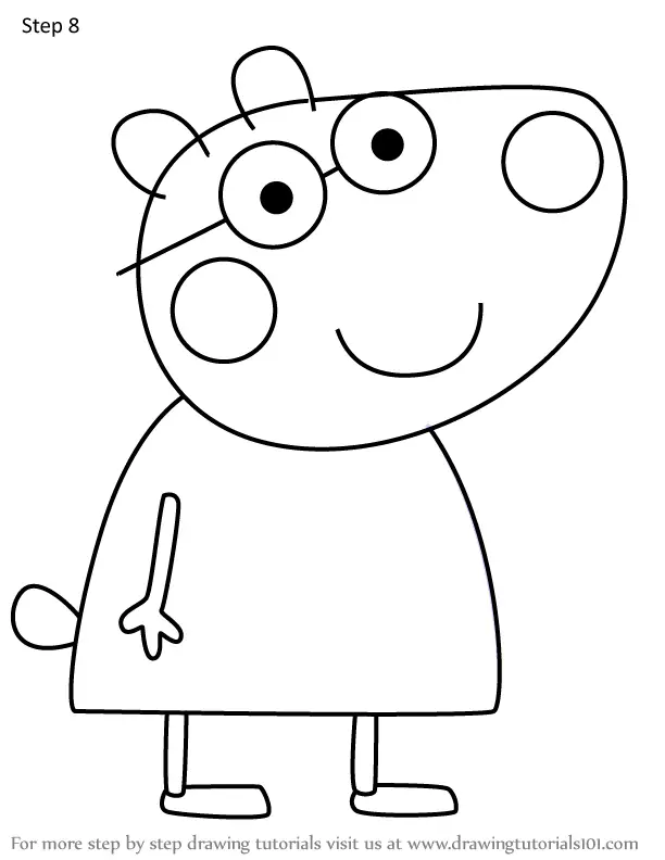 How to Draw Penny Polar Bear from Peppa Pig (Peppa Pig) Step by Step ...