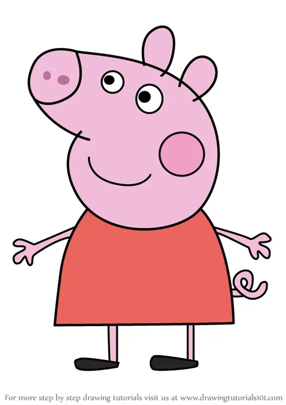 How to draw Peppa Pig with an icecream  Step by step drawing tutorials  Peppa  pig coloring pages Peppa pig colouring Bunny coloring pages