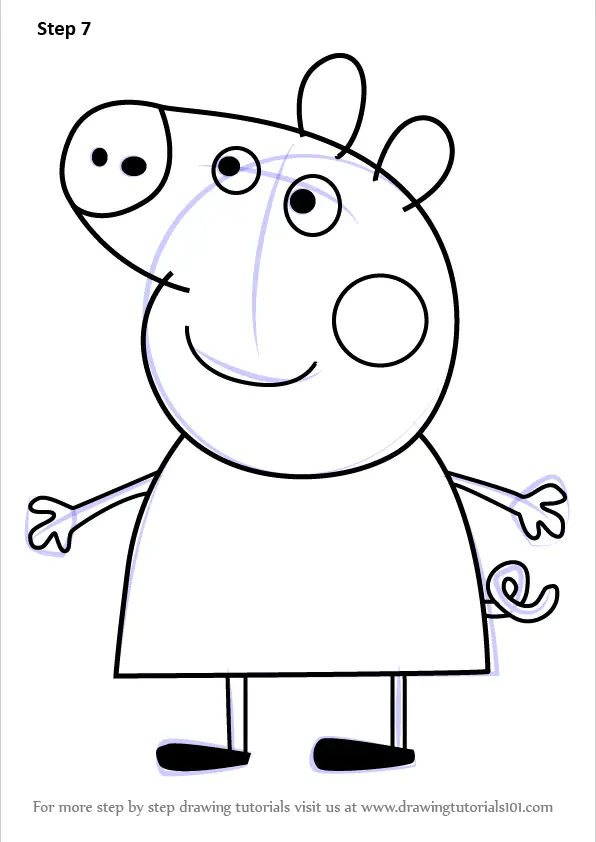 How to Draw Peppa Pig from Peppa Pig (Peppa Pig) Step by Step