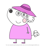 How to Draw Perla Poodle from Peppa Pig