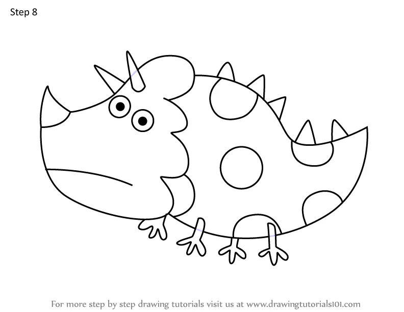 How to Draw Richard's Dinosaur from Peppa Pig (Peppa Pig) Step by Step ...