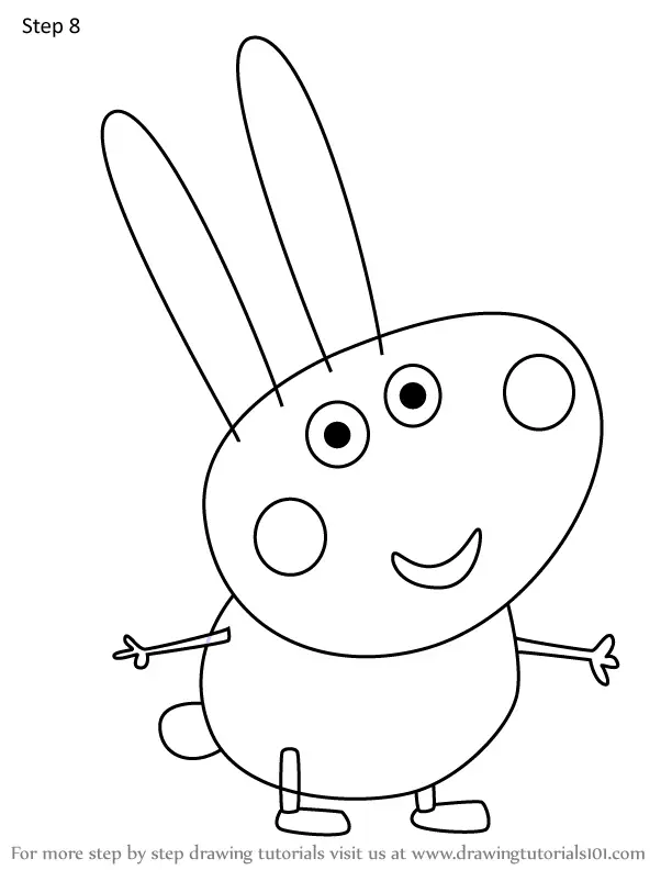 How to Draw Russell Rabbit from Peppa Pig (Peppa Pig) Step by Step ...