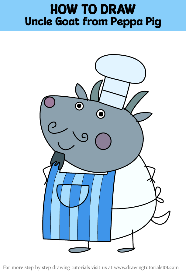 How to Draw Uncle Goat from Peppa Pig (Peppa Pig) Step by Step ...