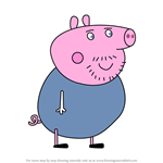 How to Draw Uncle Pig from Peppa Pig