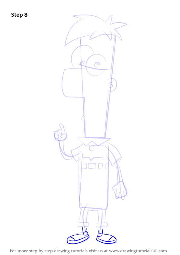 How to Draw Ferb Fletcher from Phineas and Ferb (Phineas and Ferb) Step