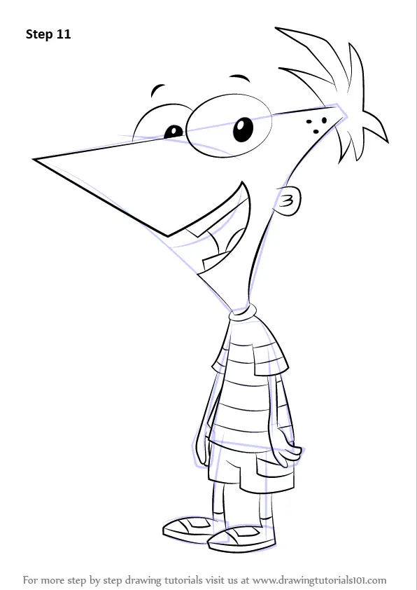 how to draw phineas