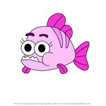 How to Draw Penny Piranha from Pinkfong