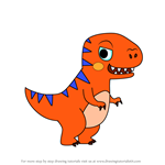 How to Draw Red Rex from Pinkfong