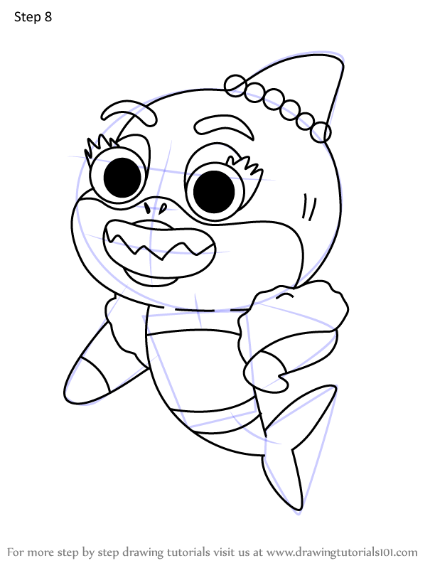 How To Draw Sharki B From Pinkfong (Pinkfong) Step By Step ...