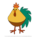 How to Draw Rooster from Pocoyo