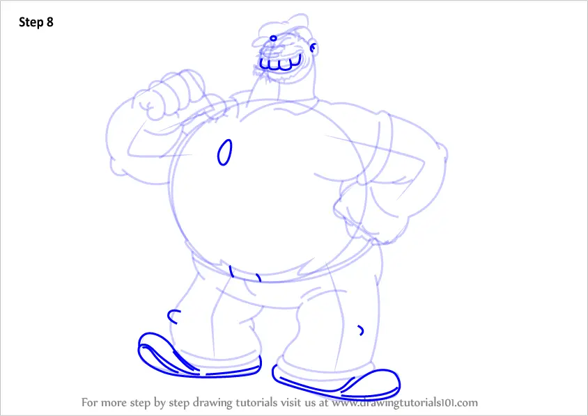 Learn How To Draw Bluto From Popeye The Sailor (Popeye The Sailor) Step ...