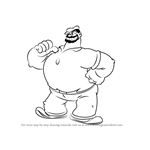 How to Draw Bluto from Popeye the Sailor