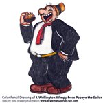 How to Draw J. Wellington Wimpy from Popeye the Sailor