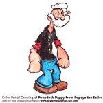 How to Draw Poopdeck Pappy from Popeye the Sailor