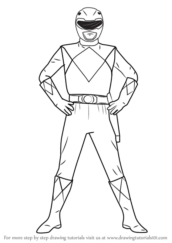 Learn How to Draw Red Ranger from Power Rangers (Power Rangers) Step by