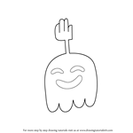 How to Draw Hi Five Ghost from Regular Show