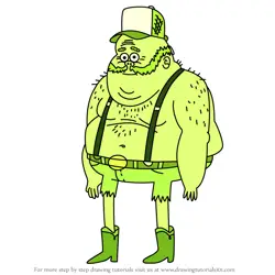 How to Draw Muscle Dad from Regular Show