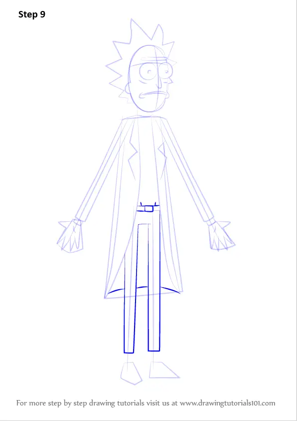 Learn How to Draw Rick from Rick and Morty (Rick and Morty) Step by ...