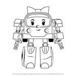 How to Draw Amber from Robocar Poli
