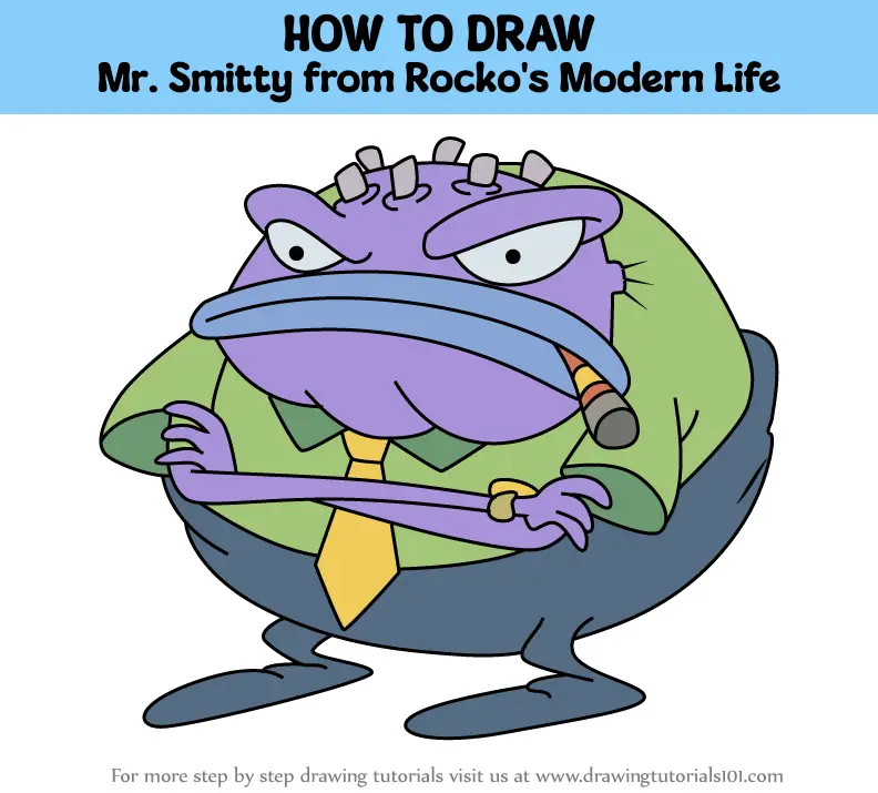 How To Draw Mr Smitty From Rockos Modern Life Rockos Modern Life Step By Step 2454