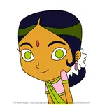 How to Draw Sinitta from Sally Bollywood Super Detective