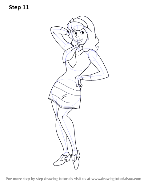 Learn How To Draw Daphne From Scooby Doo Scooby Doo Step By Step Drawing Tutorials