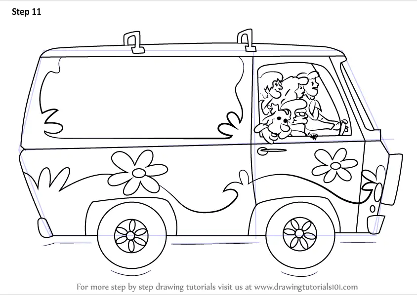 Learn How to Draw The Mystery Machine from Scooby-Doo (Scooby-Doo) Step ...