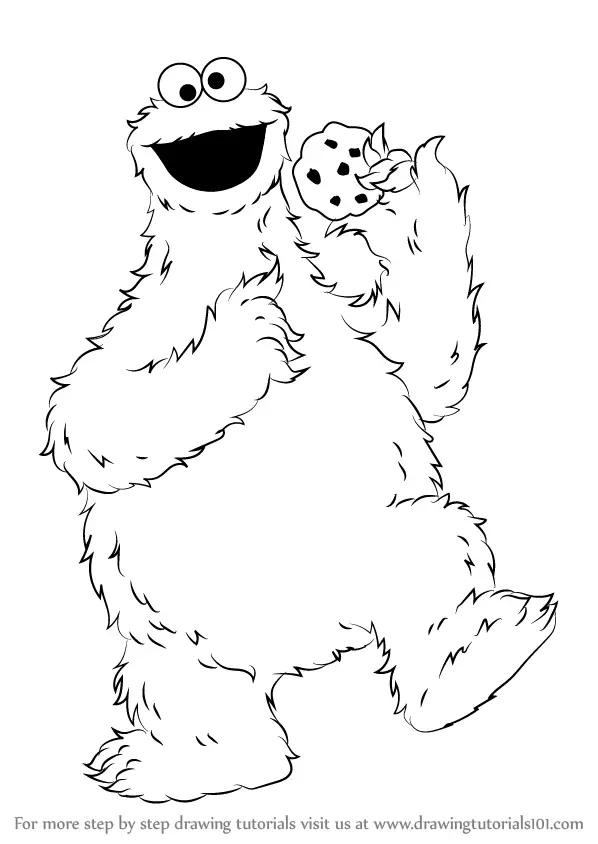 Learn How to Draw Cookie Monster from Sesame Street (Sesame Street