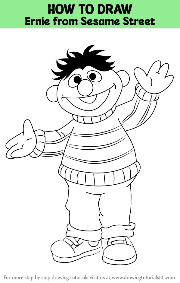 How To Draw Ernie From Sesame Street Sesame Street Step By Step Drawingtutorials Com