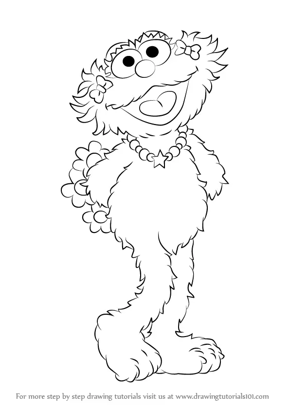 Learn How to Draw Zoe from Sesame Street (Sesame Street) Step by Step