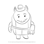 How to Draw Mr. Dillo from Sheriff Callie's Wild West