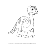 How to Draw Dino Might from Shimmer and Shine