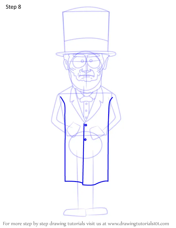 How To Draw Abraham Lincoln From South Park (South Park) Step By Step ...